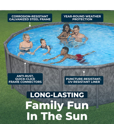 Bestway APX 365 16' x 48" Round Swimming Pool Set w/Pump & Ladder (Open Box) - VMInnovations