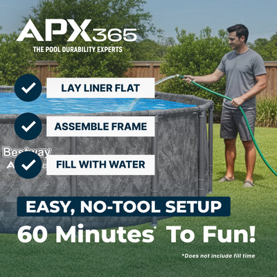 Bestway APX 365 16' x 48" Round Swimming Pool Set w/Pump & Ladder (Open Box) - VMInnovations