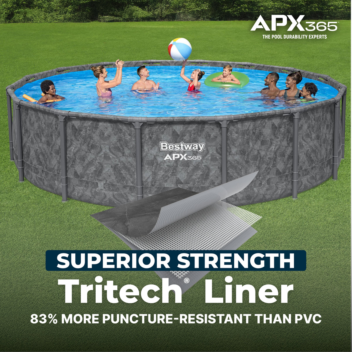 Bestway APX 365 16' x 48" Round Swimming Pool Set w/Pump & Ladder (Open Box) - VMInnovations