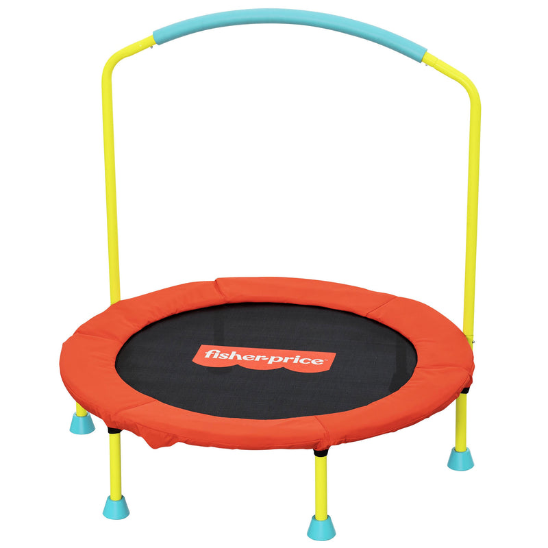 Fisher-Price WonderJump 36" Round Indoor Mini Trampoline Kids Toy, Multicolor