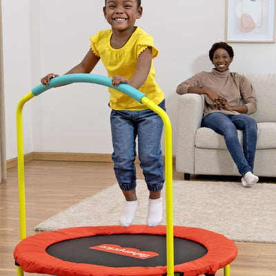 Fisher-Price WonderJump 36" Round Indoor Mini Trampoline Kids Toy, Multicolor