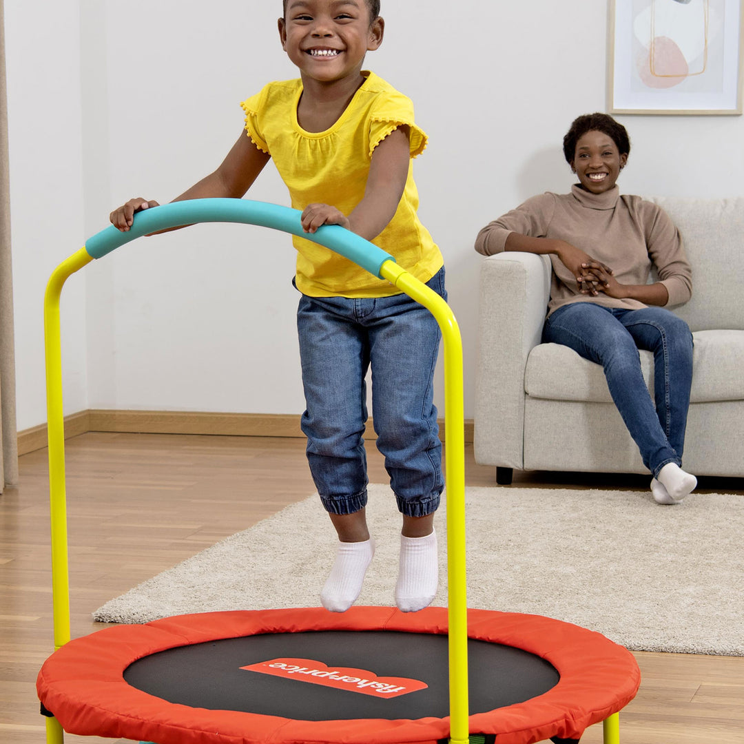 Fisher-Price WonderJump 36" Round Indoor Mini Trampoline, Multicolor (Open Box)