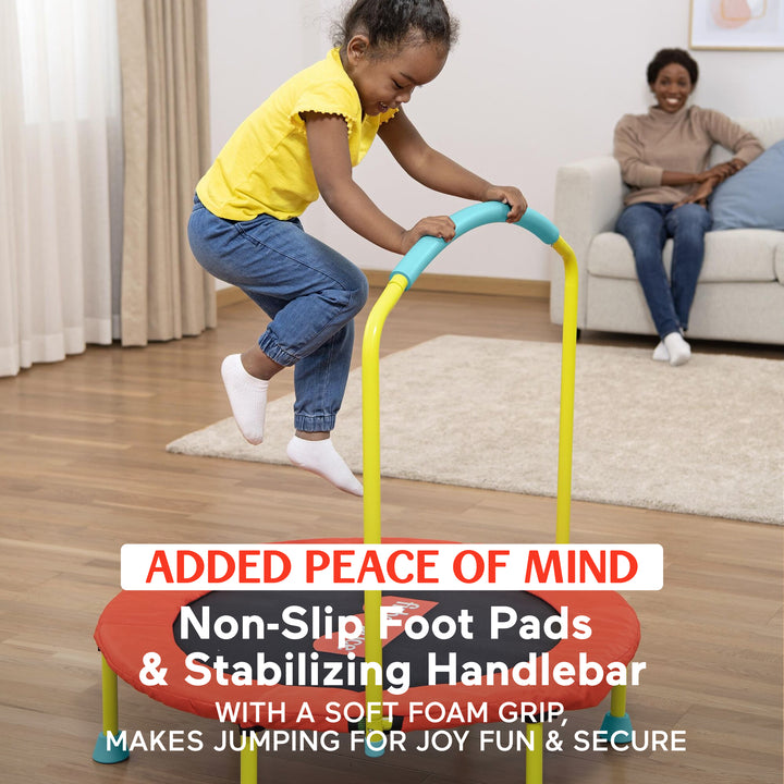 Fisher-Price WonderJump 36" Round Indoor Mini Trampoline for Kids Toddler Toy - VMInnovations