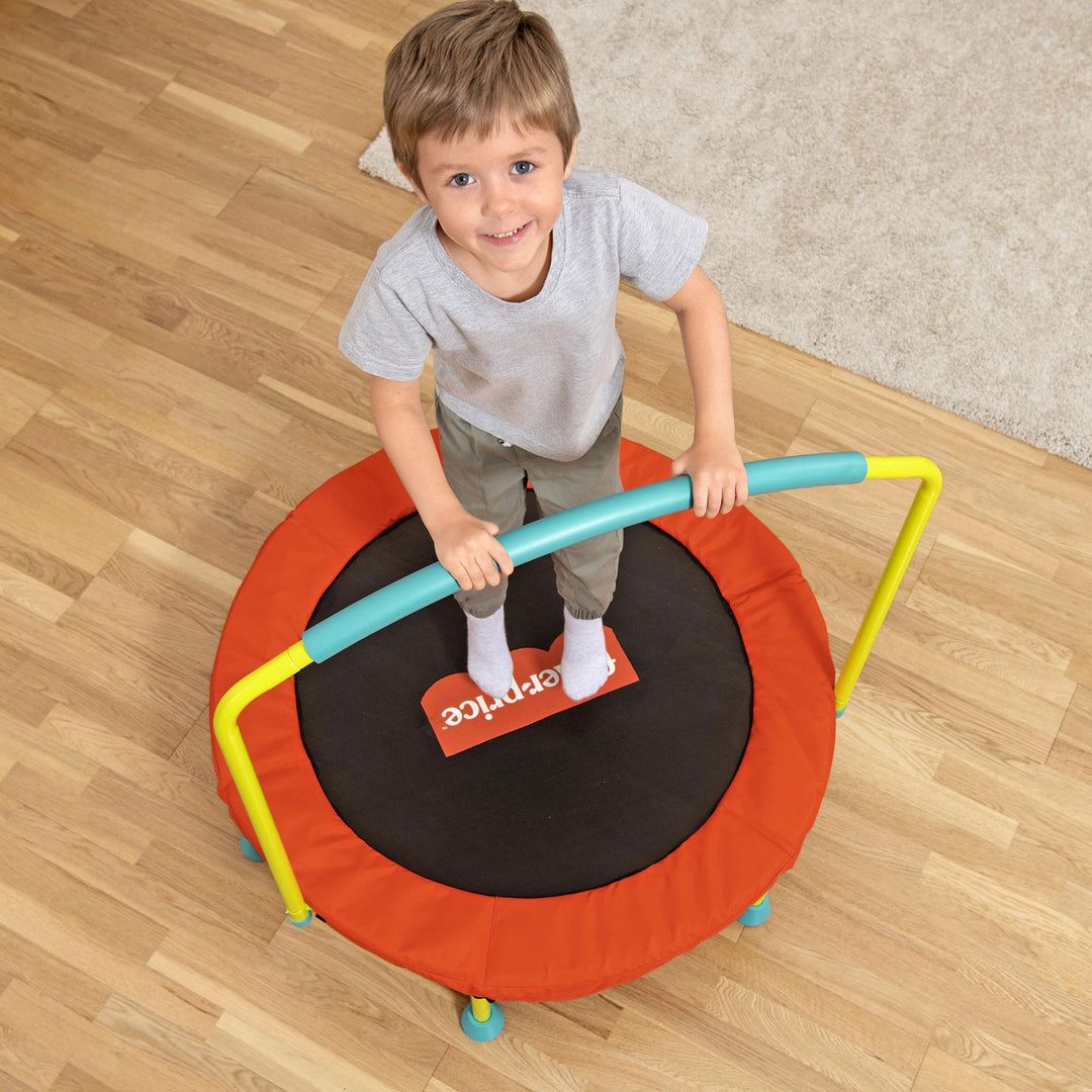 Fisher-Price WonderJump 36" Round Indoor Mini Trampoline for Kids Toddler Toy - VMInnovations