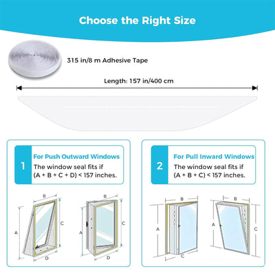 Renogy Window Seal Kit with Tape for Portable Home Air Conditioner Units, White - VMInnovations