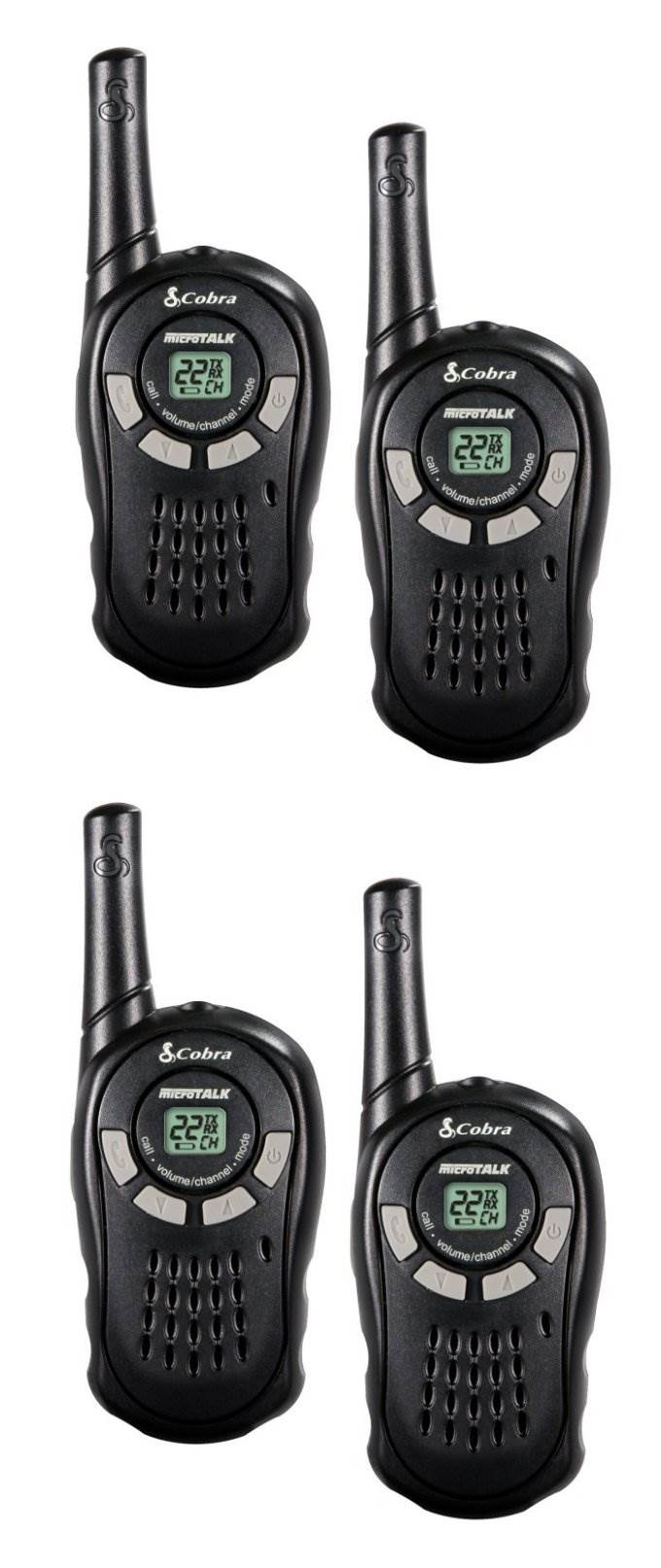 2 PAIR COBRA CX110 16 Mile Range 22 Channel FRS/GMRS Walkie Talkie 2-Way Radios
