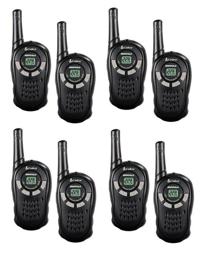 4 PAIR COBRA CX110 16 Mile Range 22 Channel FRS/GMRS Walkie Talkie 2-Way Radios