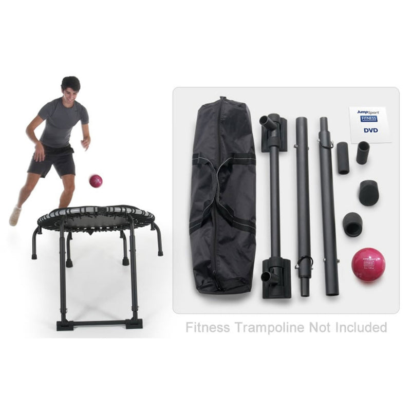 JumpSport 350 Indoor 39" Home Gym Fitness Trampoline with PlyoFit Adapter, Black