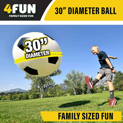 4FUN Giant Inflatable Soccer Ball w/Pump, 30 Inch, Black & White (Open Box) - VMInnovations