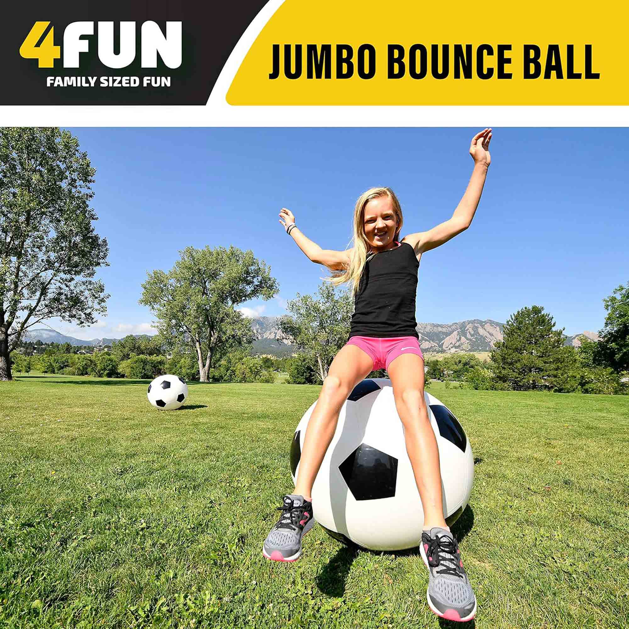 4FUN Giant Inflatable Soccer Ball w/Pump, 30 Inch, Black & White (Open Box) - VMInnovations