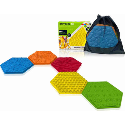 Playzone-Fit Sensory Stepping Stones Toys for Toddlers, Set of 5, Multicolor