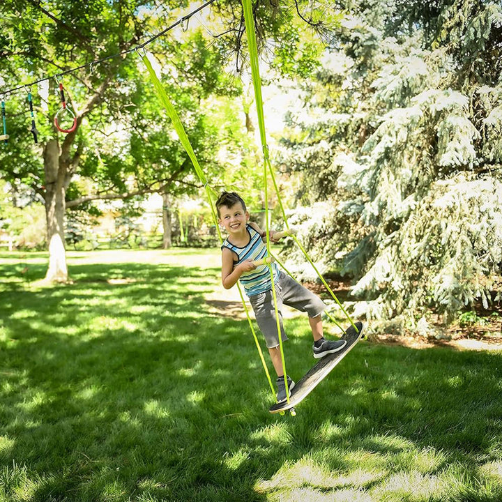 Slackers Skate Swing with Wooden Skateboard Like Base and Non Slip Foam Top