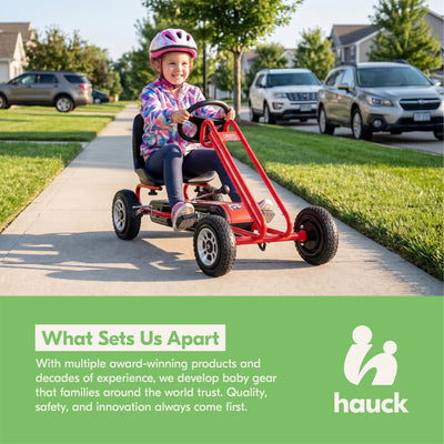hauck Blizzard Ergonomic Pedal Ride On Go Kart Toy for Boys & Girls Ages 4-8,Red - VMInnovations
