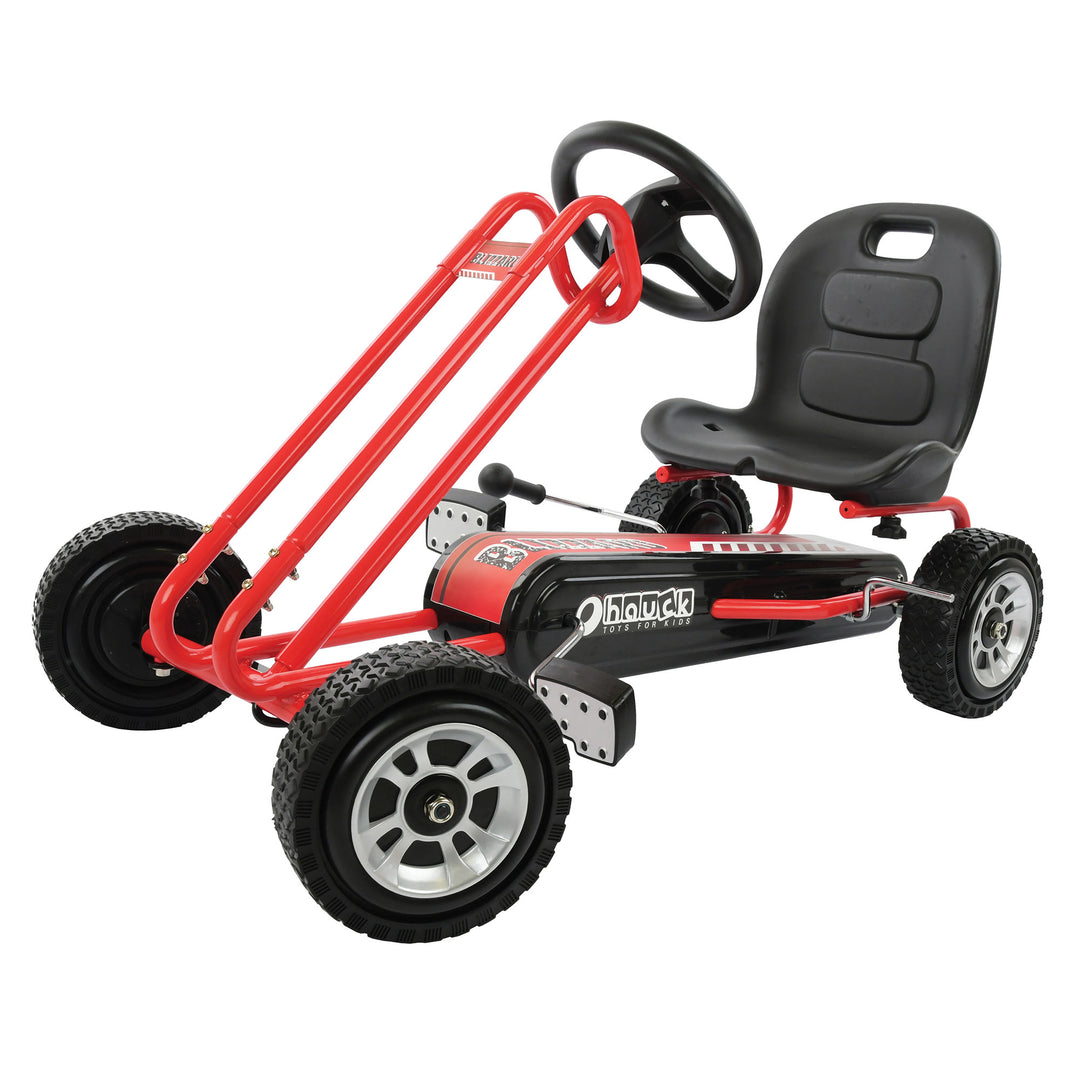 hauck Blizzard Ergonomic Pedal Ride On Go Kart Toy for Boys & Girls Ages 4-8,Red