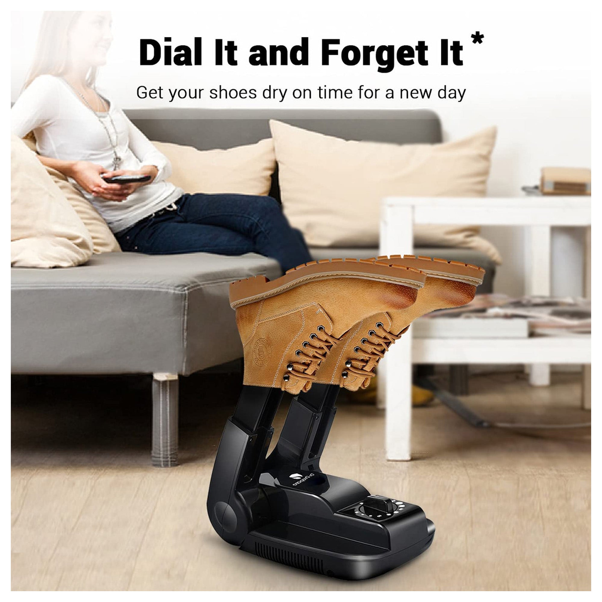 Dr. Prepare Boot & Shoe Dryer, Active On the Go Drying with Built In Fan, Black - VMInnovations