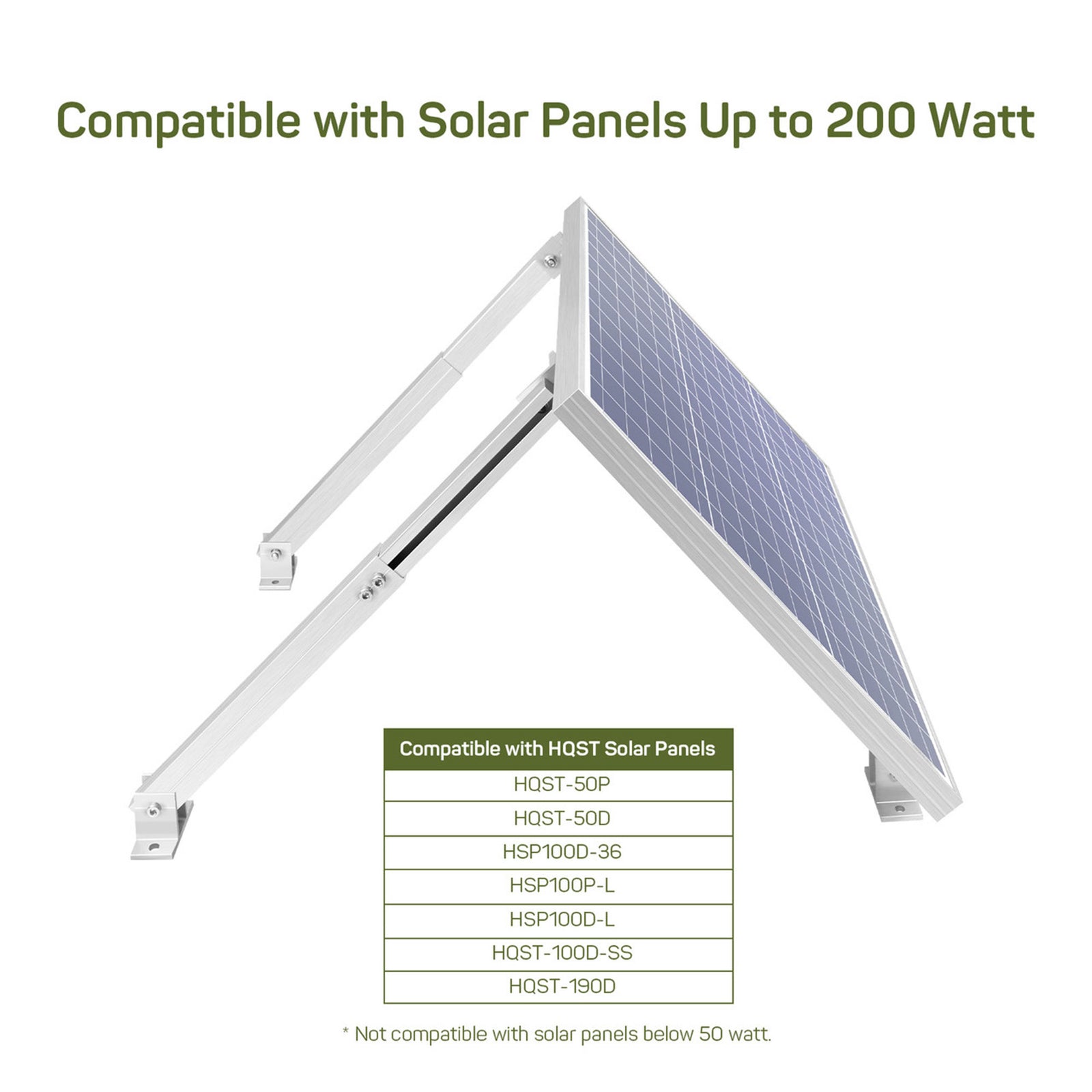 HQST Adjustable Solar Panel Tilt Mounting Brackets, 30” for 200W Panels, White - VMInnovations