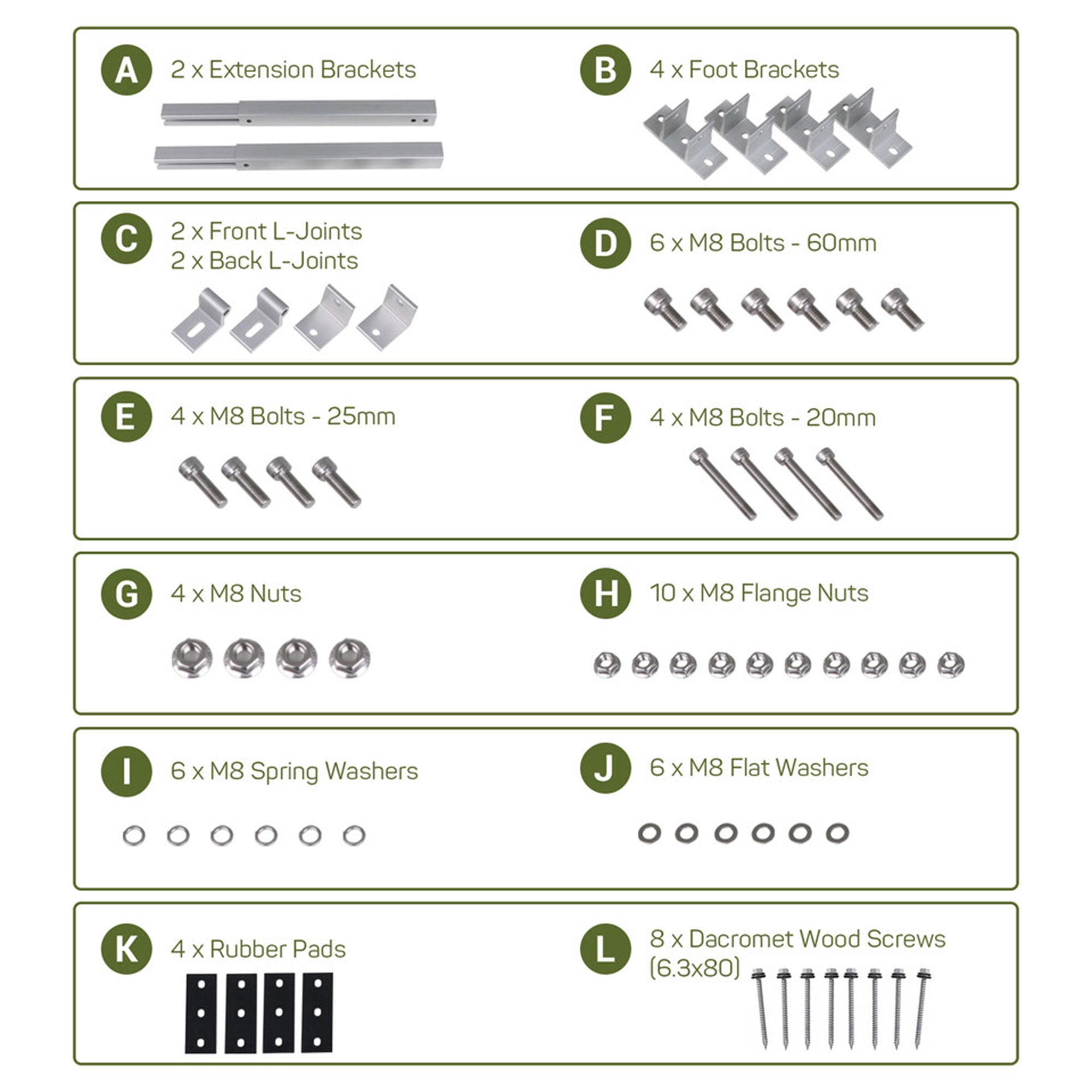 HQST Adjustable Solar Panel Tilt Mounting Brackets, 30” for 200W Panels, White - VMInnovations