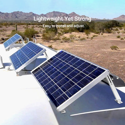 HQST Adjustable Solar Panel Tilt Mounting Brackets, 30” for 200W Panels, White - VMInnovations