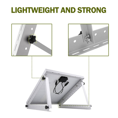 HQST Adjustable Solar Panel Tilt Mounting Brackets, 28” for 150W Panels, White - VMInnovations