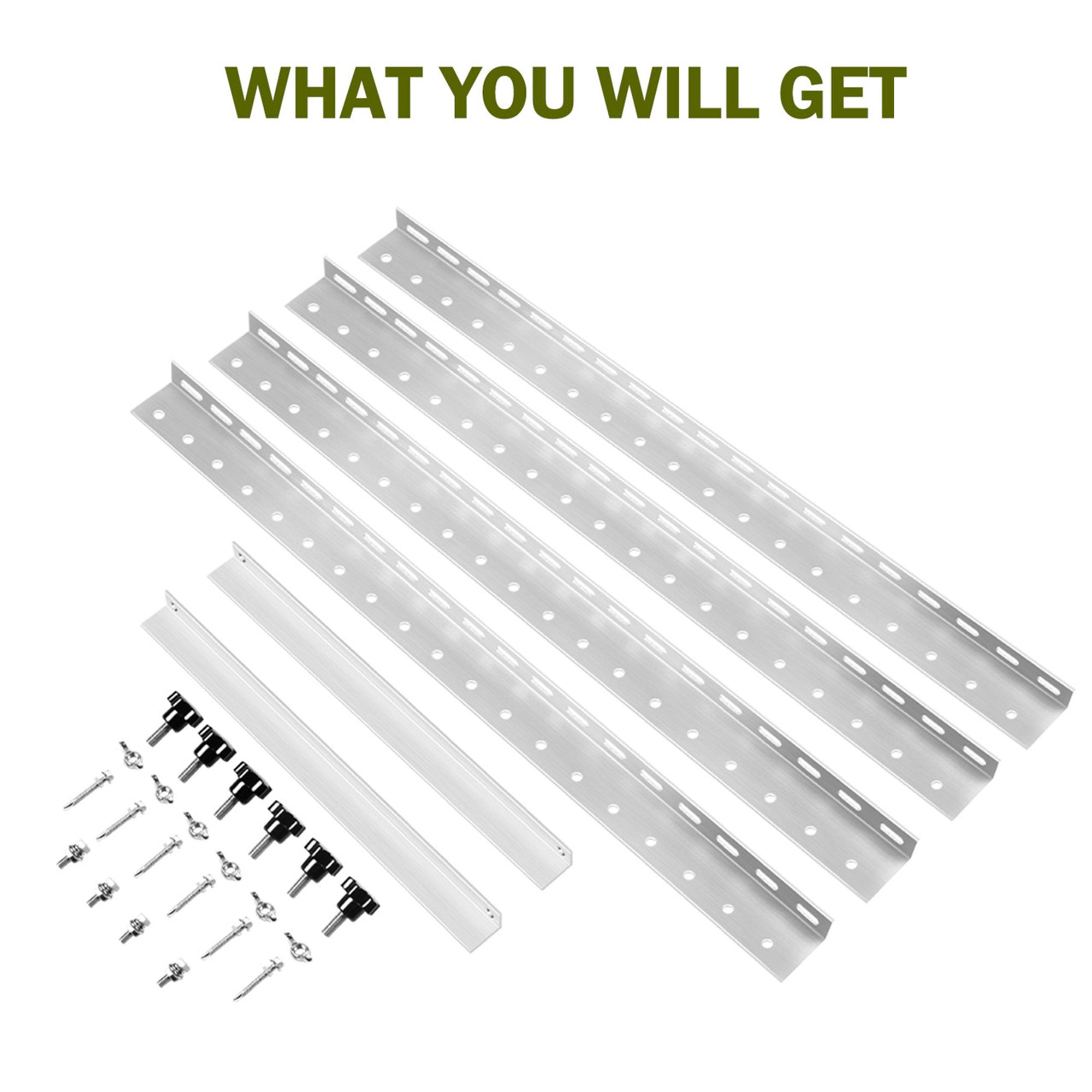 HQST Adjustable Solar Panel Tilt Mounting Brackets, 28” for 150W Panels, White - VMInnovations