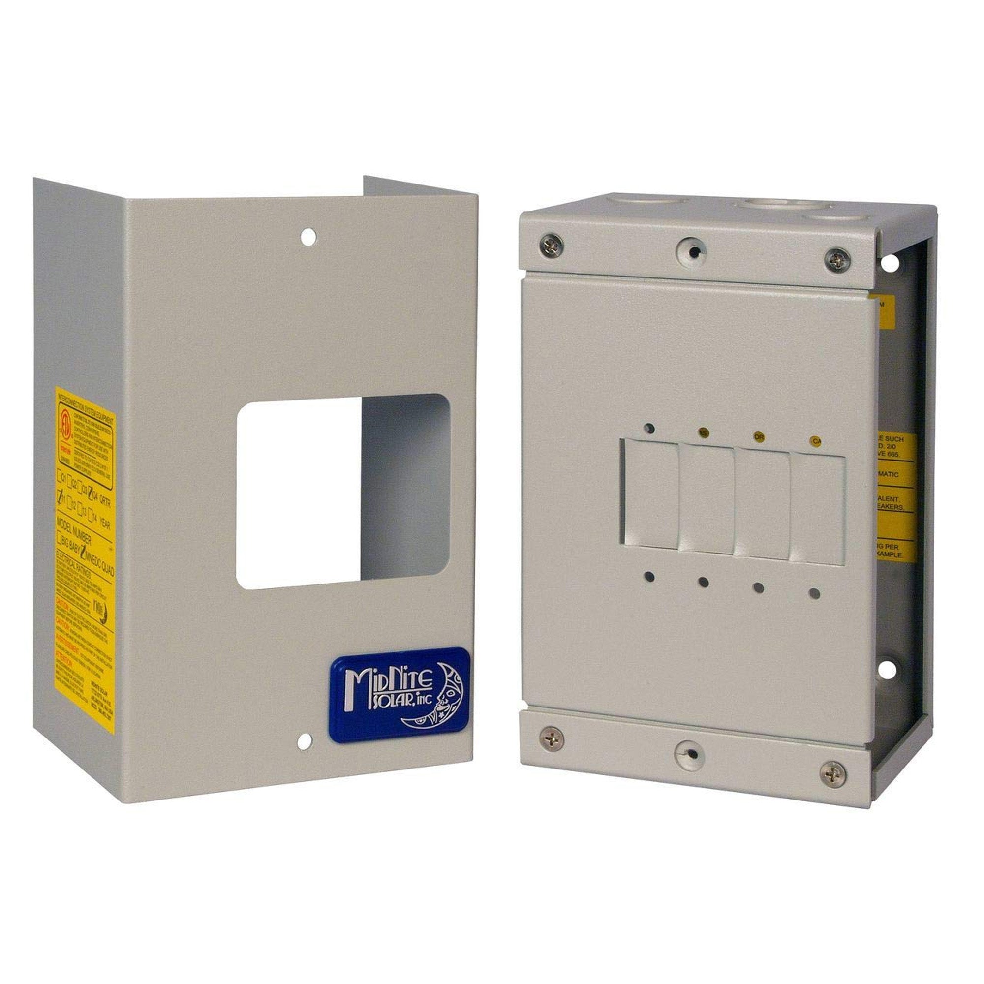 MidNite Enclosure for Solar Panel Mount Breakers, Quad Box, 1-4 Switches, 100A - VMInnovations