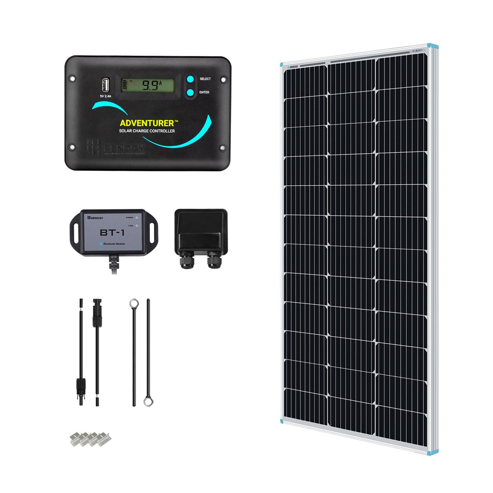Renogy Solar Panel Starter Kit with Charge Controller, Adaptor, Brackets for RV - VMInnovations