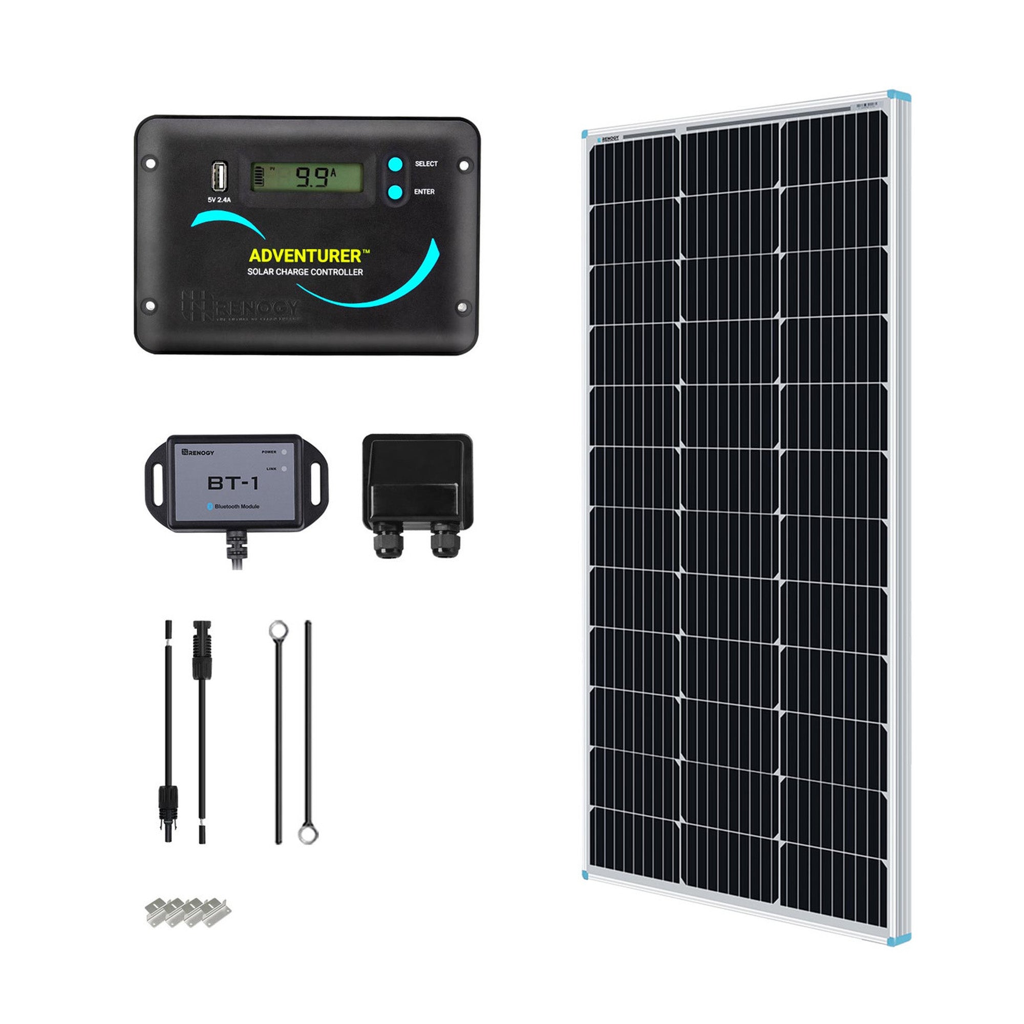 Renogy Solar Panel Starter Kit with Charge Controller, Adaptor, Brackets for RV - VMInnovations