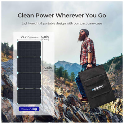 Renogy Portable Foldable Solar Panel, Suitcase Design for Camping Off Grid, 120W - VMInnovations