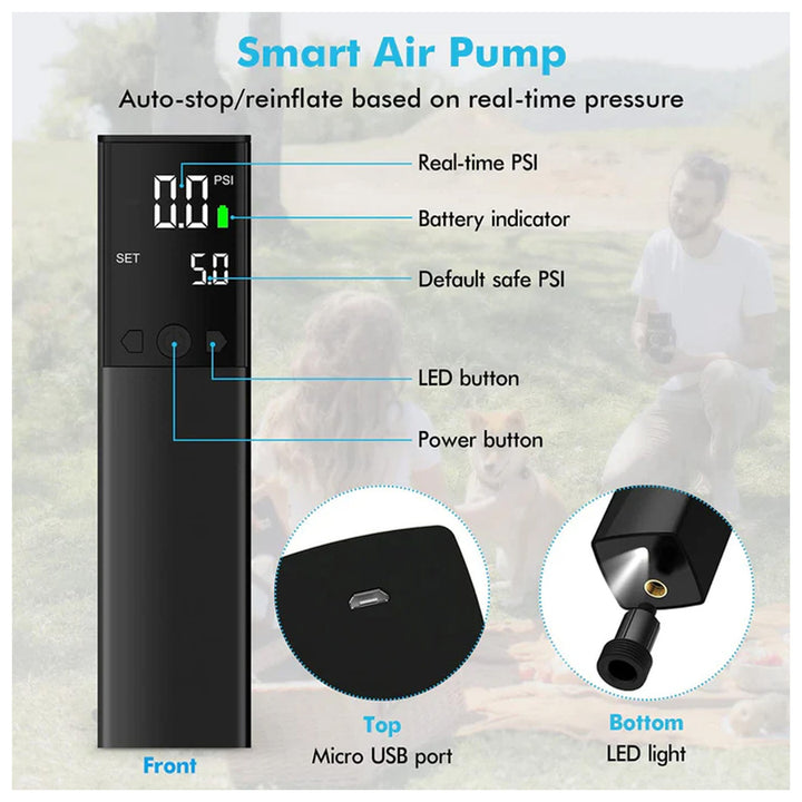 Dr. Prepare Portable Camping Shower with Air Pump & Press-Type Nozzle, 4 Gal, Black - VMInnovations