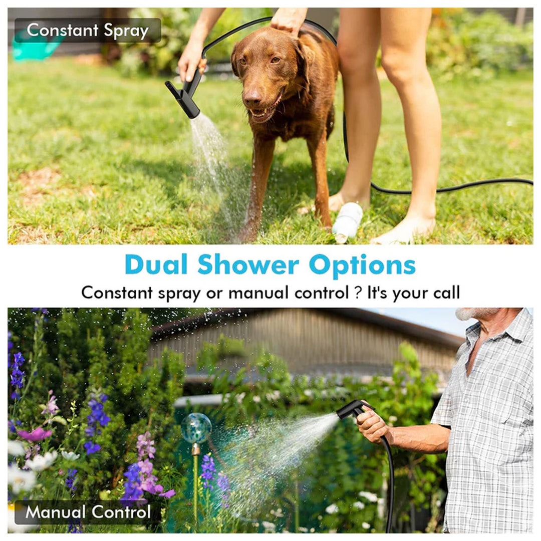 Dr. Prepare Portable Camping Shower with Air Pump & Press-Type Nozzle, 4 Gal, Black - VMInnovations