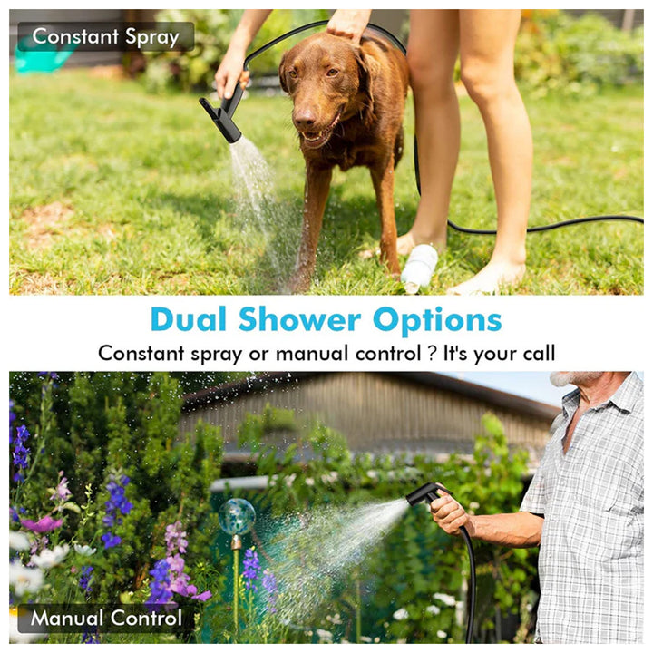 Dr. Prepare Portable Camping Shower with Air Pump & Press-Type Nozzle, 4 Gal, Black - VMInnovations