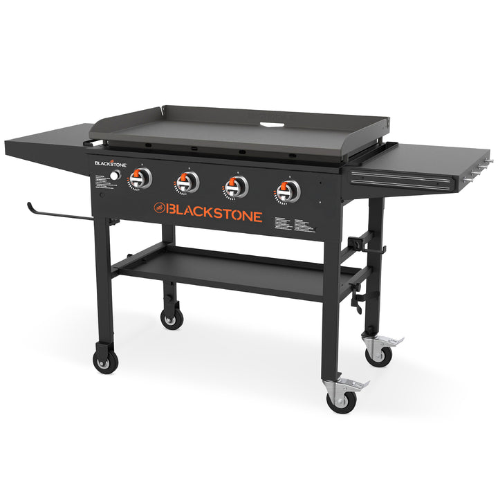 Blackstone 36 Inch 4 Burner Outdoor Propane Gas Grill with Side Shelves(Used)