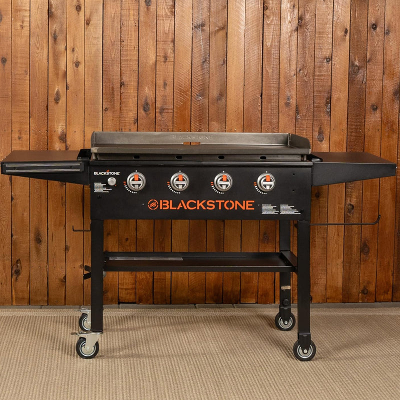 Blackstone 36 Inch 4 Burner Outdoor Propane Gas Grill with Side Shelves(Used)