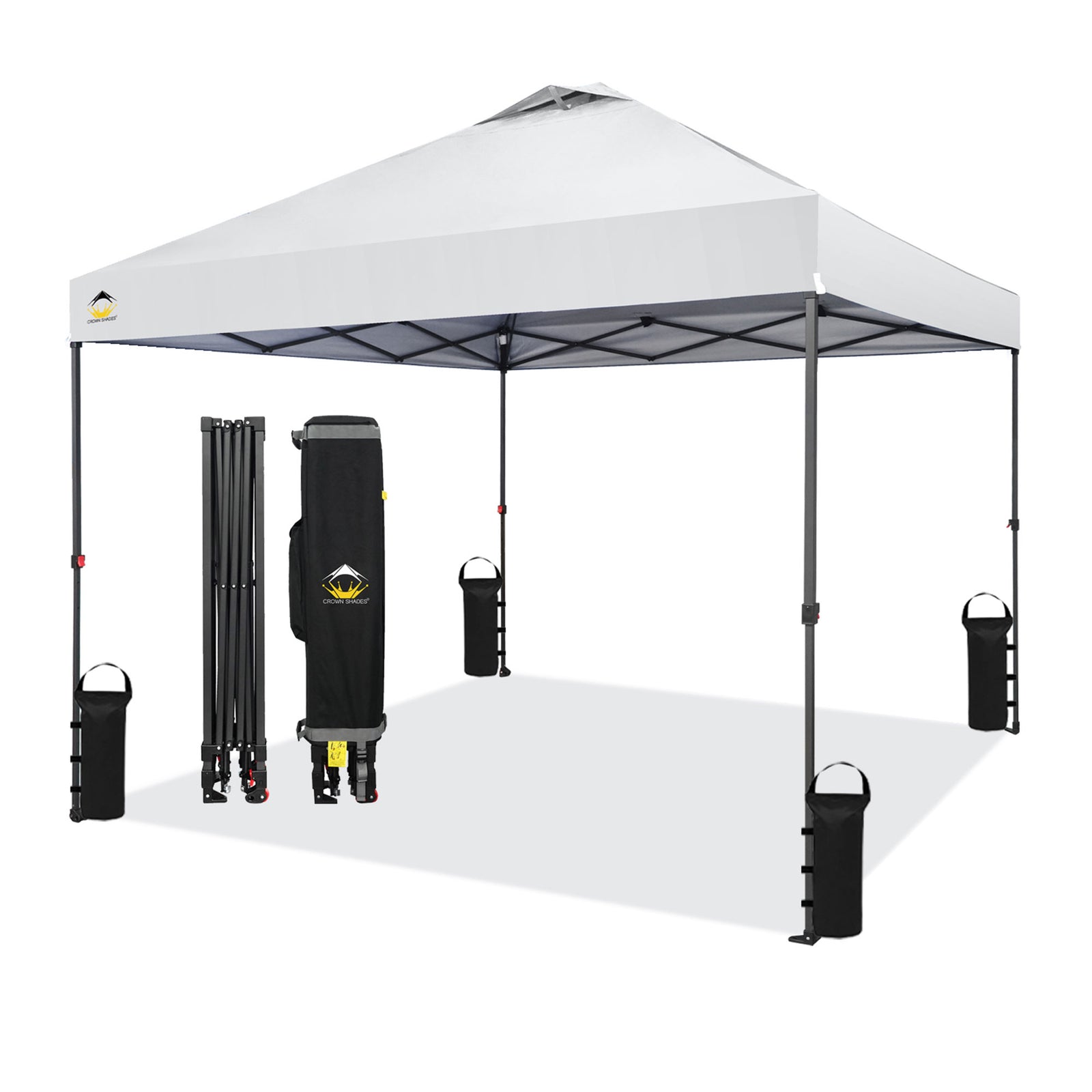Crown Shades 10 x 10 Foot Instant Canopy Tent, Portable Shelter, White (Used) - VMInnovations
