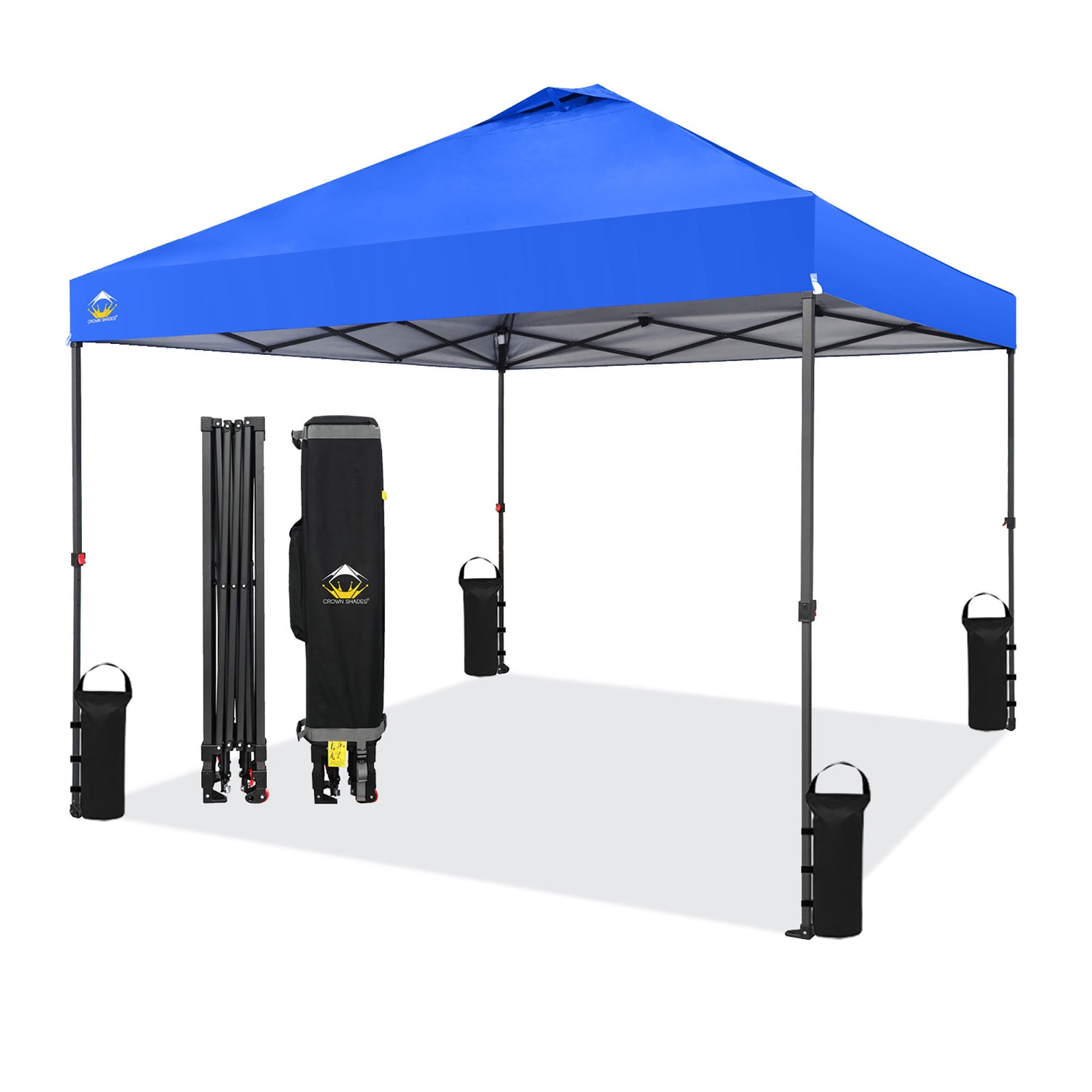 Crown Shades 10 x 10 Foot Instant Canopy Tent, Portable Shelter, Blue(Used) - VMInnovations