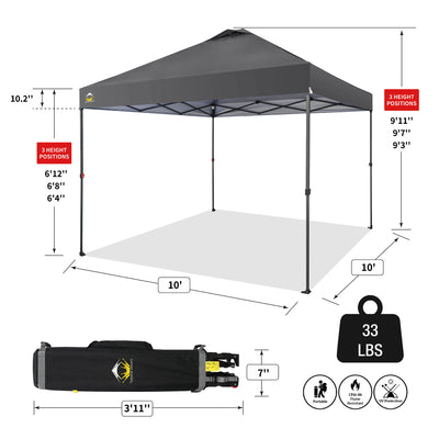 Crown Shades 10 x 10 Foot Instant Canopy Tent, Portable Shelter, Grey (Used) - VMInnovations