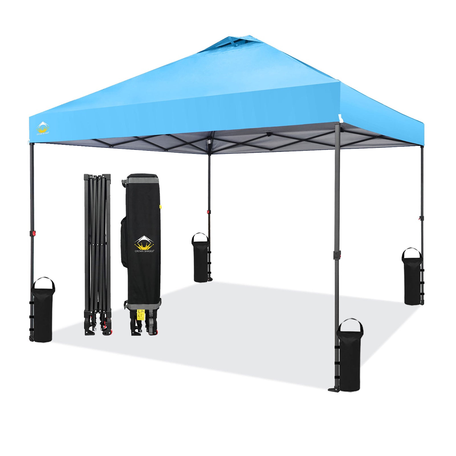 Crown Shades 10 x 10 Ft Instant Canopy Tent, Portable Shelter, Sky Blue (Used) - VMInnovations
