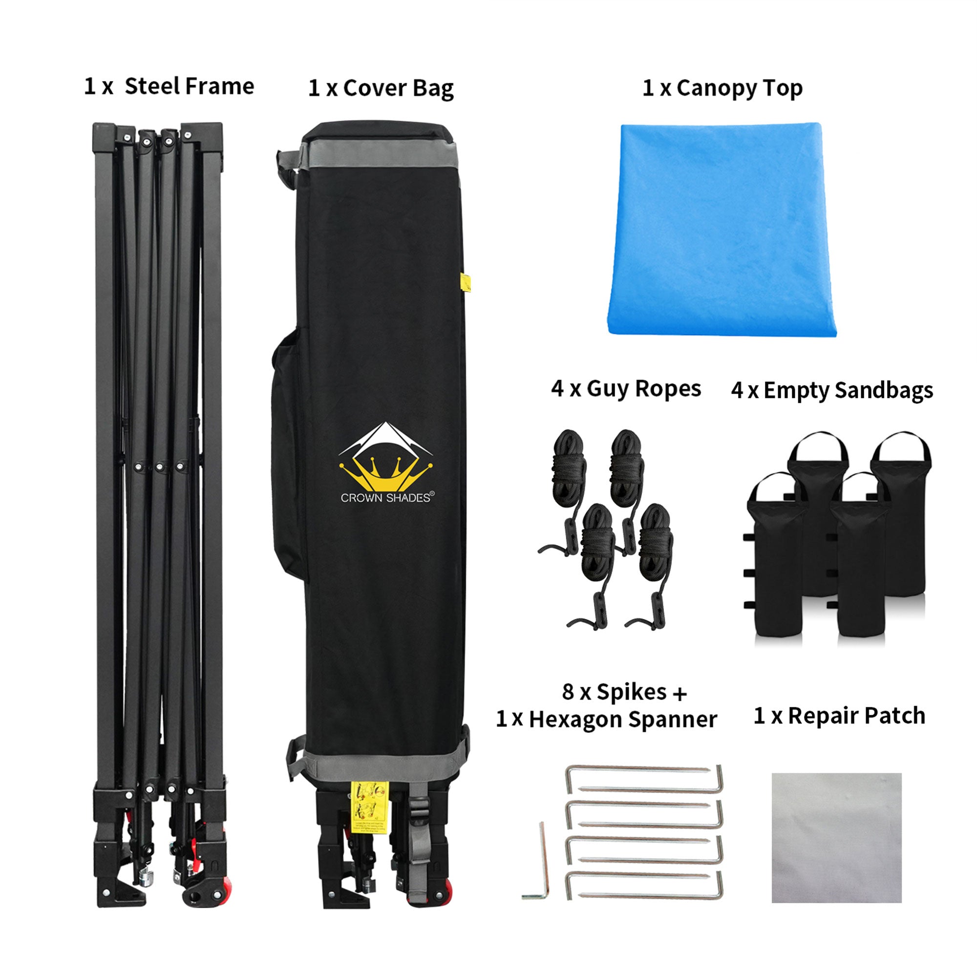 Crown Shades 10 x 10 Ft Instant Canopy Tent, Portable Shelter, Sky Blue (Used) - VMInnovations
