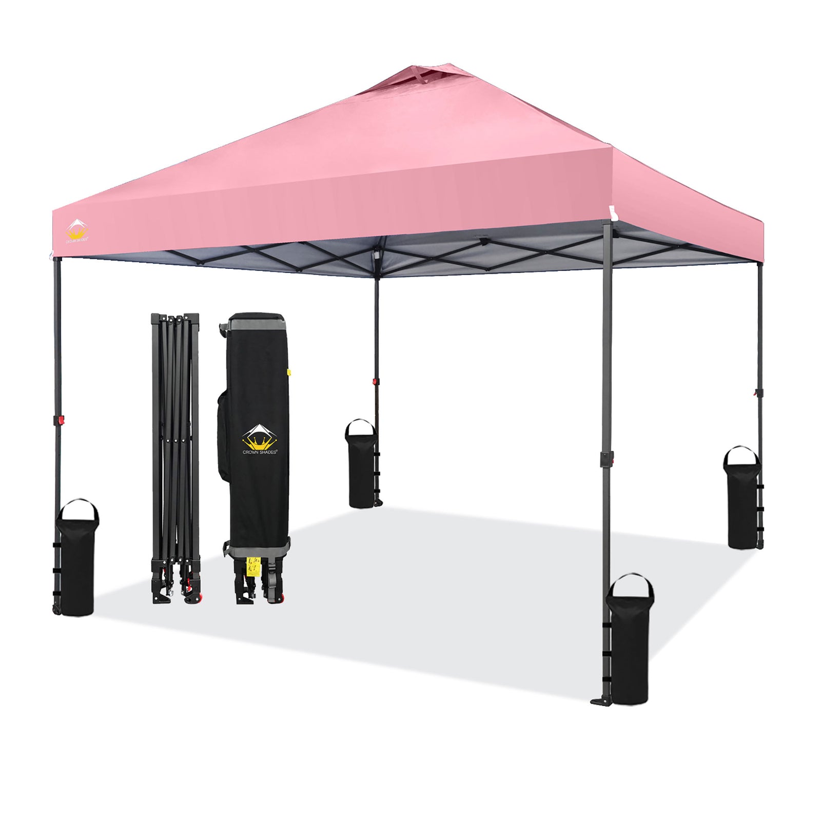 Crown Shades 10 x 10 Foot Instant Canopy Tent, Portable Shelter, Pink (Used) - VMInnovations