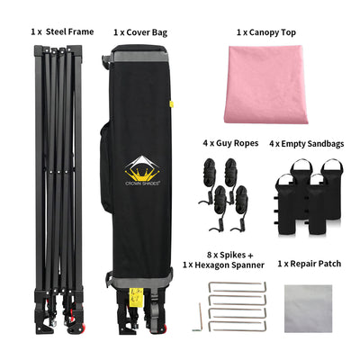 Crown Shades 10 x 10 Foot Instant Canopy Tent, Portable Shelter, Pink (Used) - VMInnovations