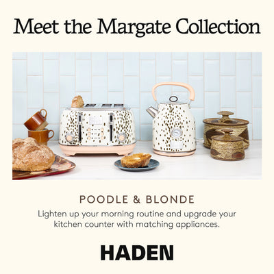 Haden Margate Poodle & Blonde Stainless Steel 4 Slice Toaster w/Wide Slots(Used)