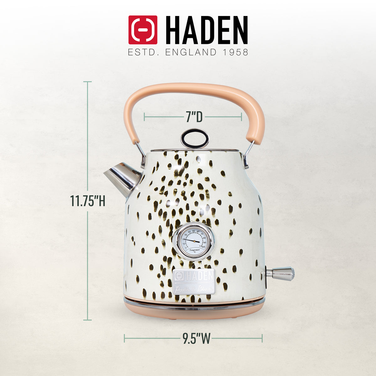 Haden Margate Poodle and Blonde Electric Kettle, 1.7 Cordless, Multicolor (Used)