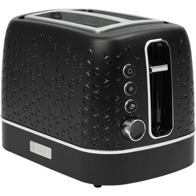 Haden Starbeck 2 Slice Toaster Wide Slot with Removable Crumb Tray, Black/Chrome