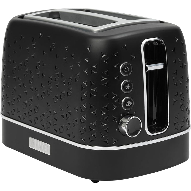 Haden Starbeck 2 Slice Toaster Wide Slot with Crumb Tray, Black/Chrome(Open Box)