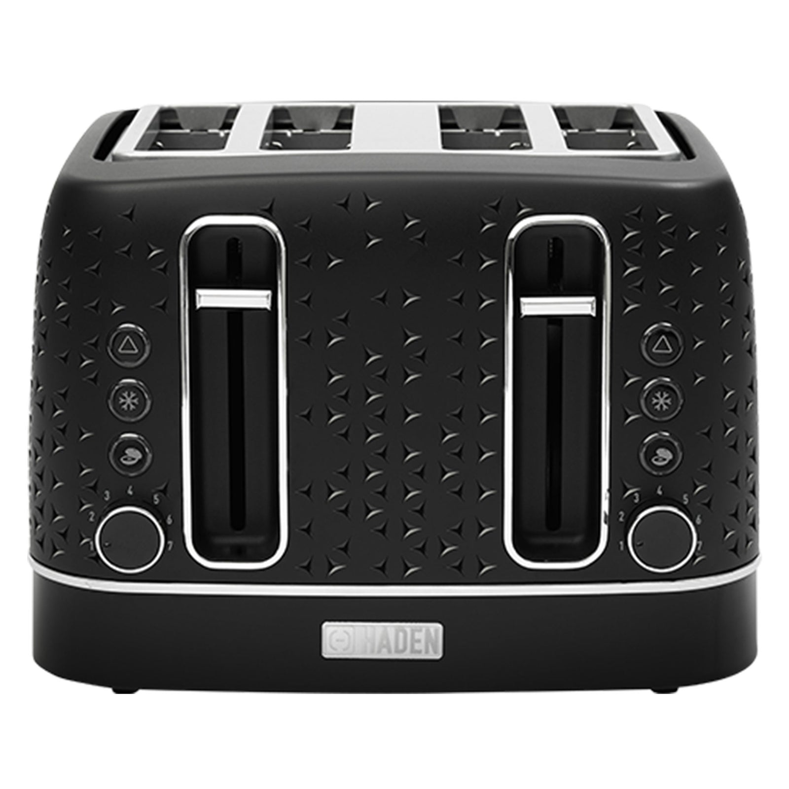 Haden 4 Slice Wide Slot Stainless Steel Toaster, Black & Chrome (Open Box) - VMInnovations