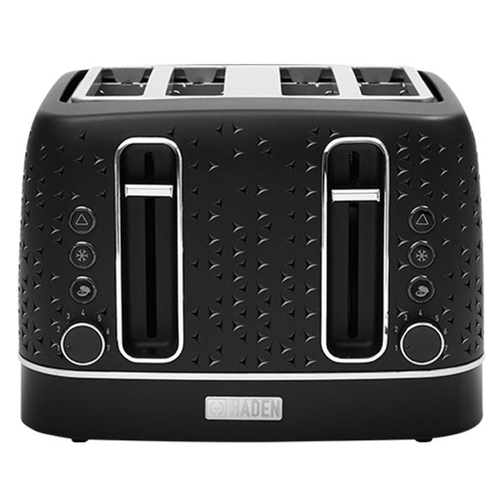 Haden 4 Slice Wide Slot Stainless Steel Toaster, Black & Chrome (Open Box)