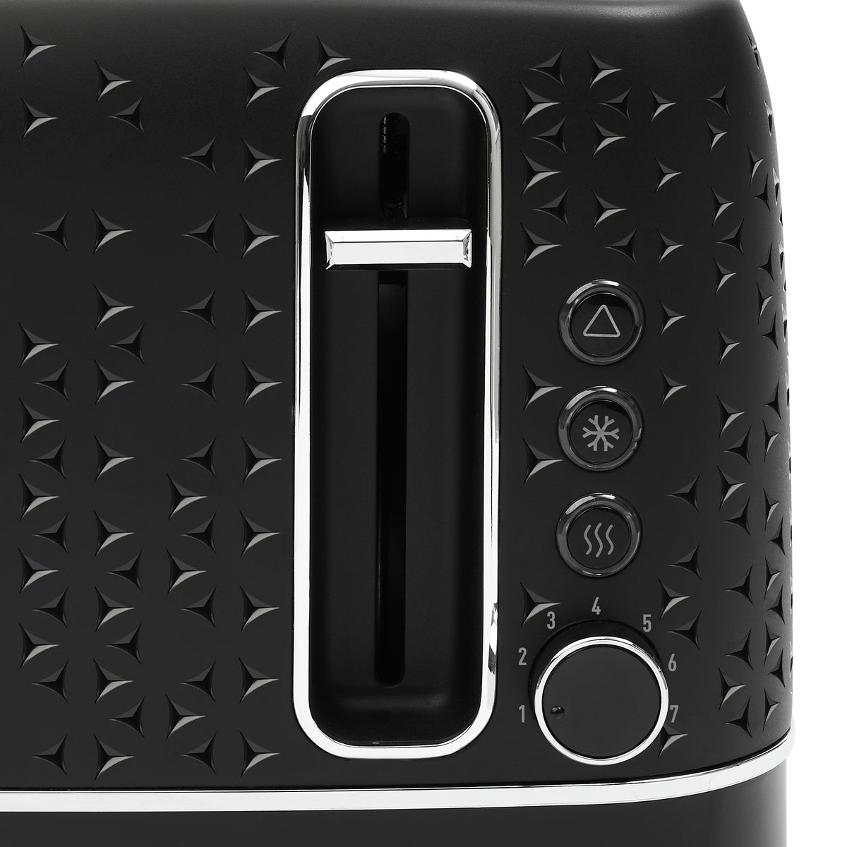 Haden Starbeck 4 Slice Wide Slot Stainless Steel Toaster, Black & Chrome
