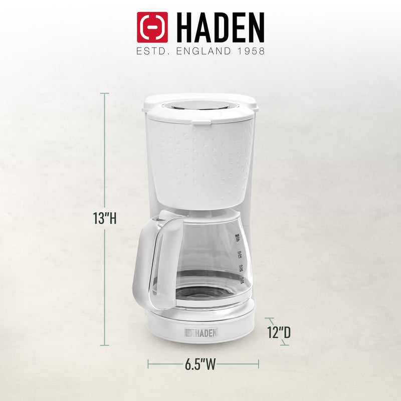 Haden Starbeck Sleek 10 Cup Drip Coffee Maker, 1.5L Tank, White (Open Box)