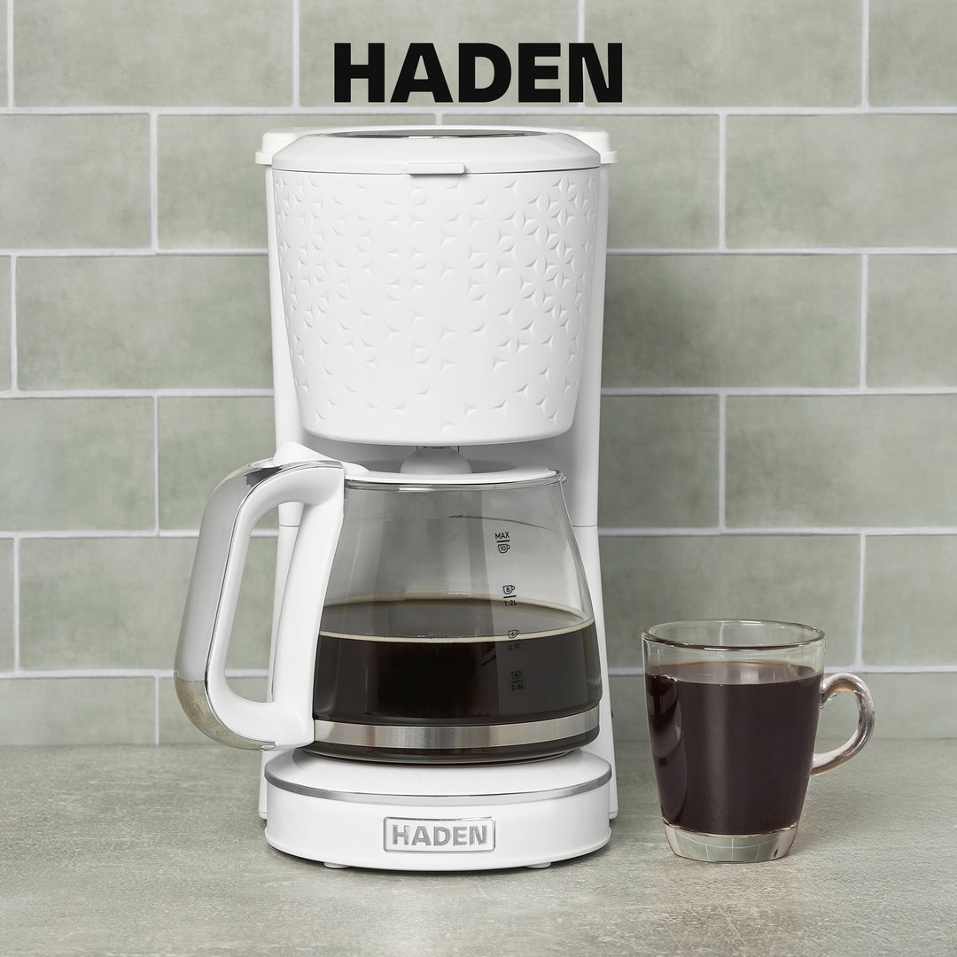 Haden Starbeck Sleek 10 Cup Drip Coffee Maker, 1.5L Tank, White (Open Box)