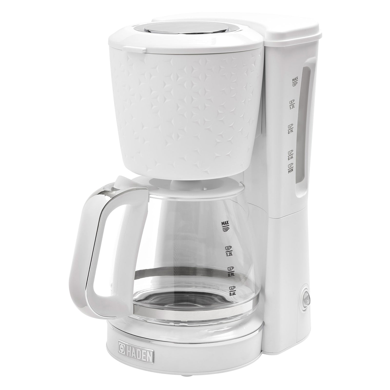 Haden Starbeck Sleek 10 Cup Drip Coffee Maker w/ Glass Carafe, White (Used) - VMInnovations